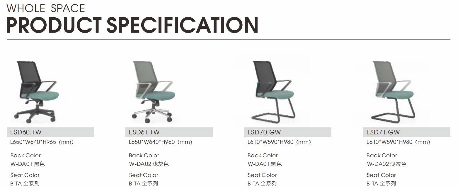 思度系列职员椅尺寸图